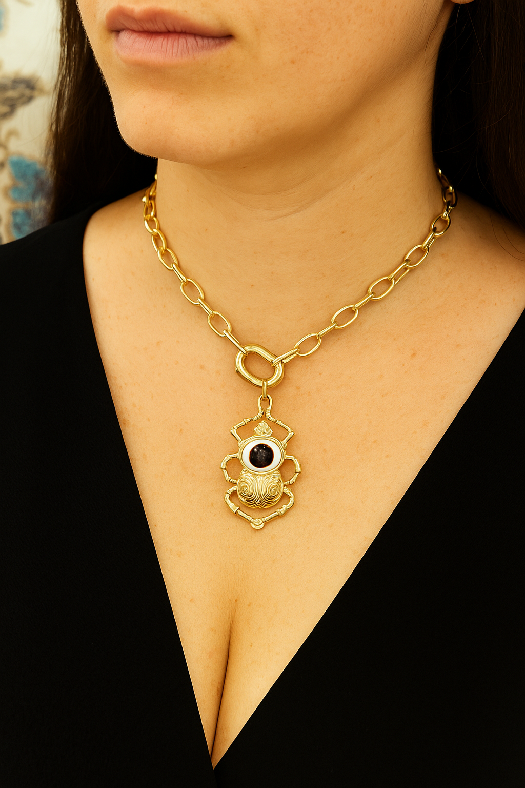 "Eye of the Scarab" Statement Necklace