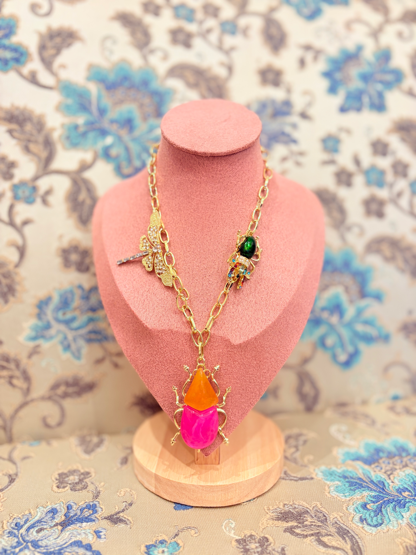 Enchanted Beetle Garden Necklace