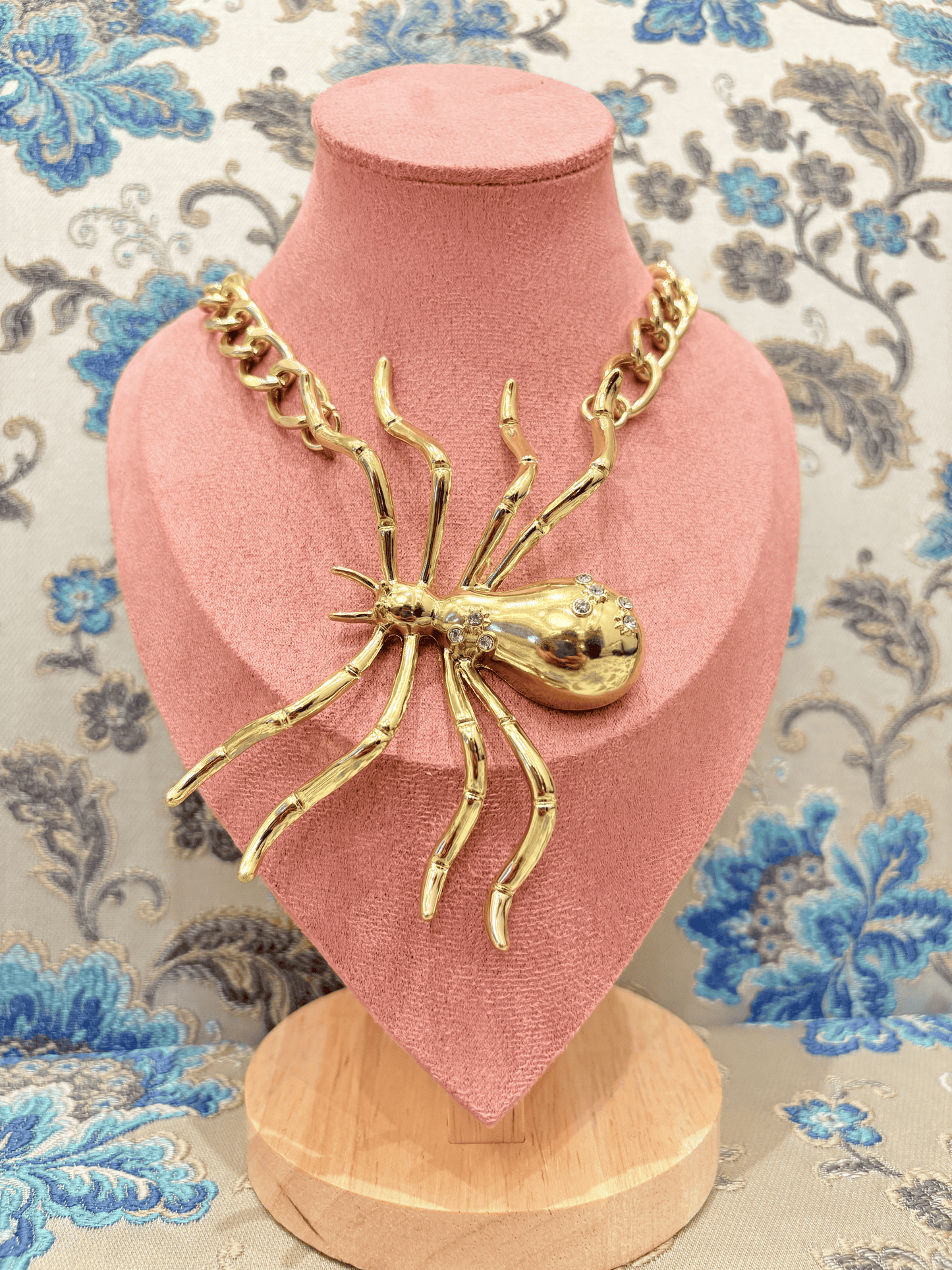 Golden Arachnid Statement Necklace