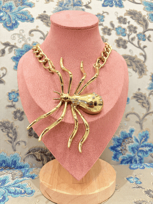 Golden Arachnid Statement Necklace