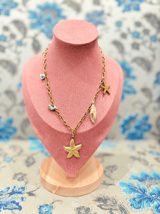 Golden Starfish Charm Necklace 🌊✨